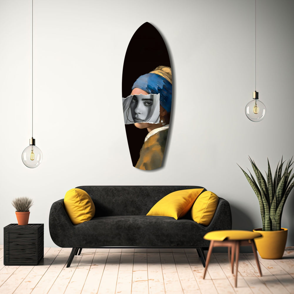 Pearl Earring Modern Renaissance Glass Wall Art.