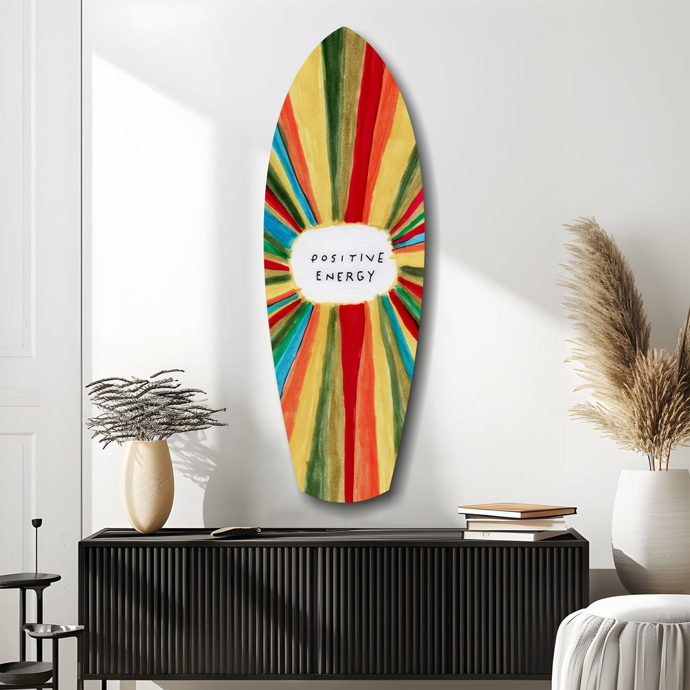 Positive Energy Sunburst Folk Art Glass Wall Art.