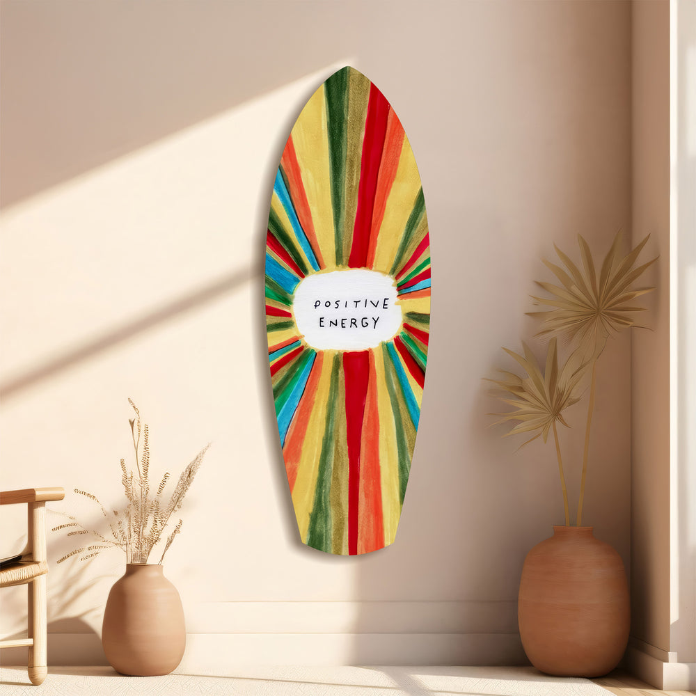 Positive Energy Sunburst Folk Art Glass Wall Art.