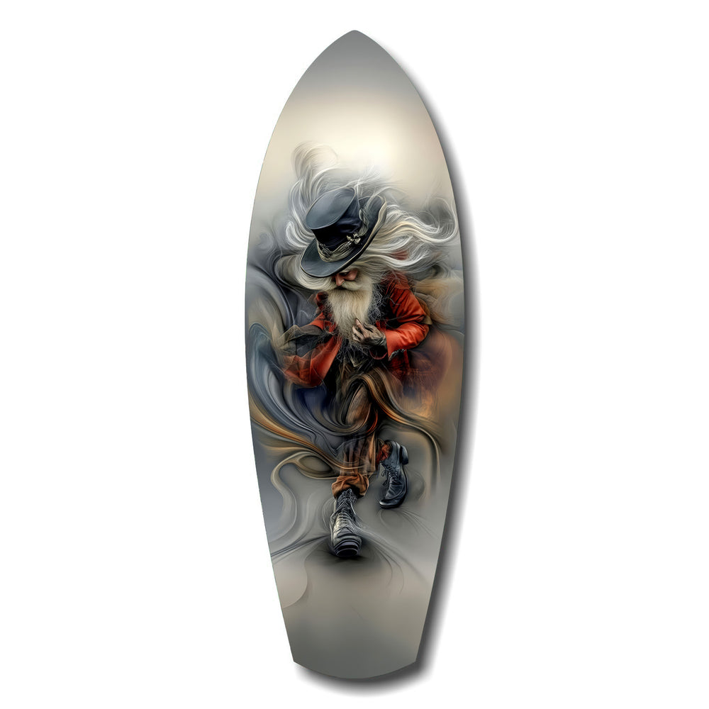White-Bearded Wizard Steampunk Glass Wall Art.