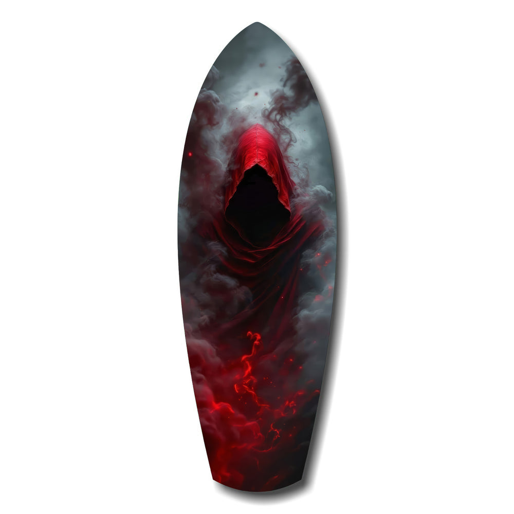 Red Hooded Phantom Dark Fantasy Glass Wall Art.