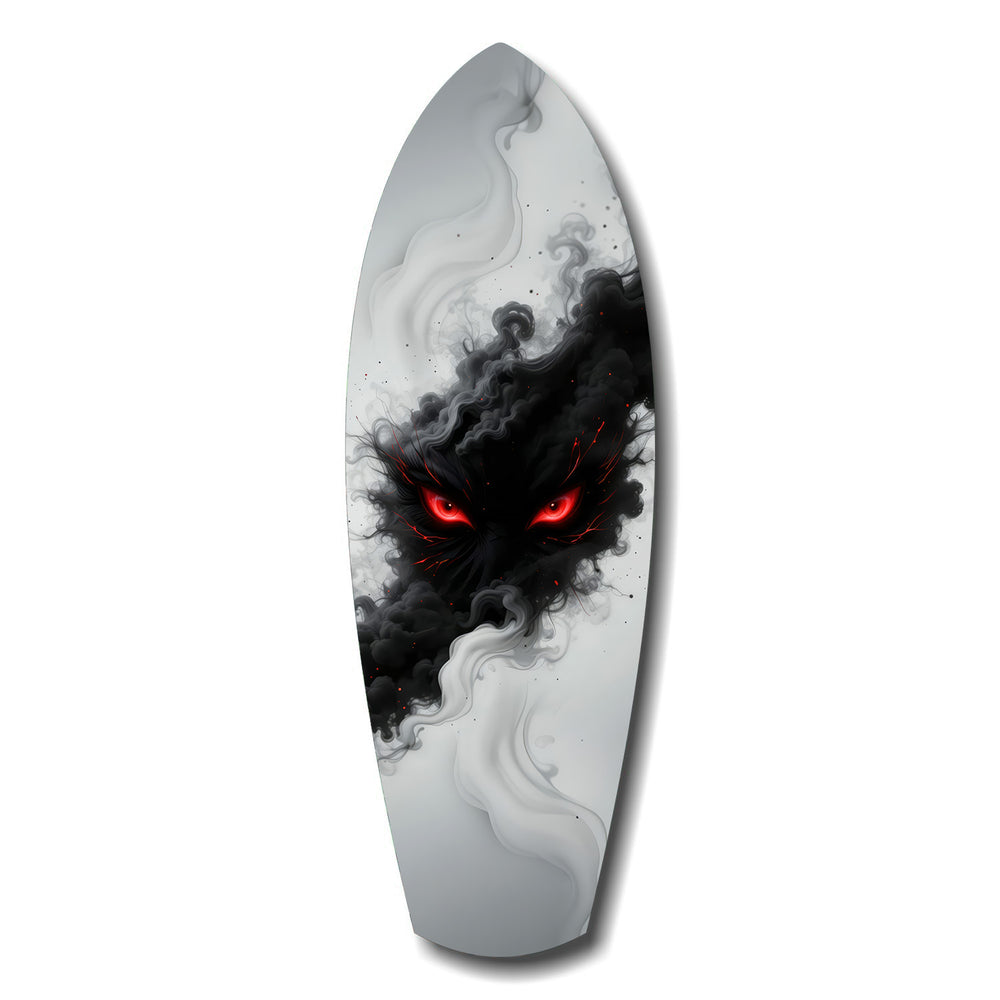 Smoke Beast Red Eyes Dark Fantasy Glass Wall Art.