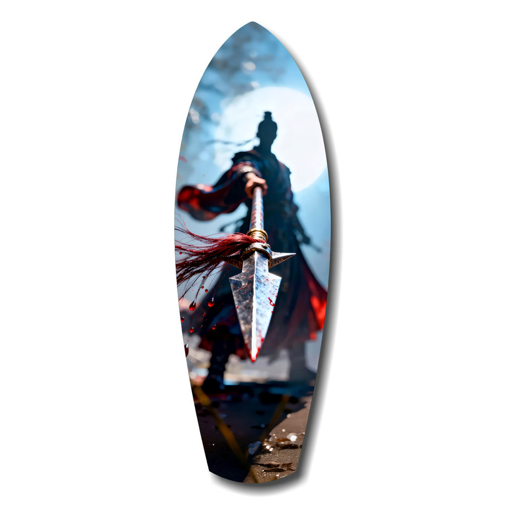 Samurai Spear Moonlight Glass Wall Art.