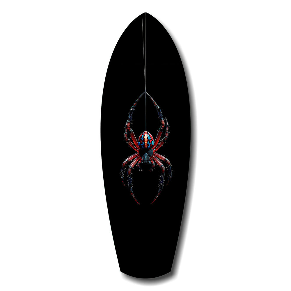 Hanging Spider Dark Macro Glass Wall Art.