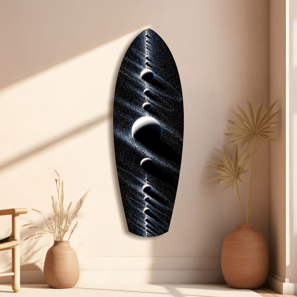 Planet Alignment Cosmos Starfield Glass Wall Art.