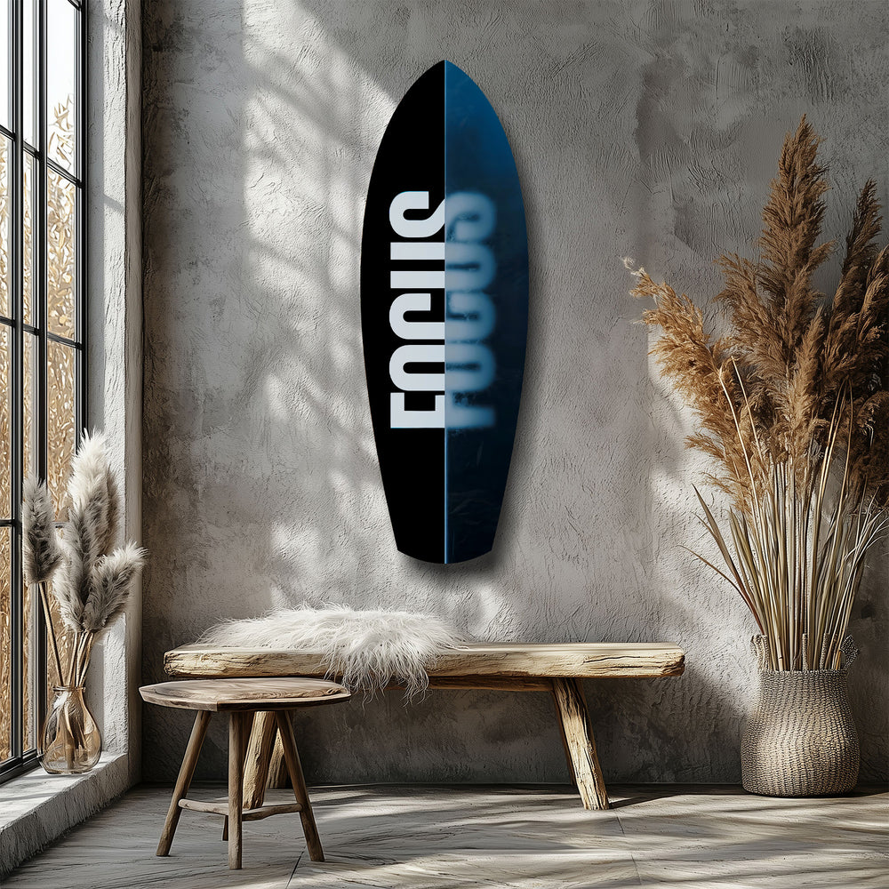 Focus Typography Split Motivational Glass Wall Art.