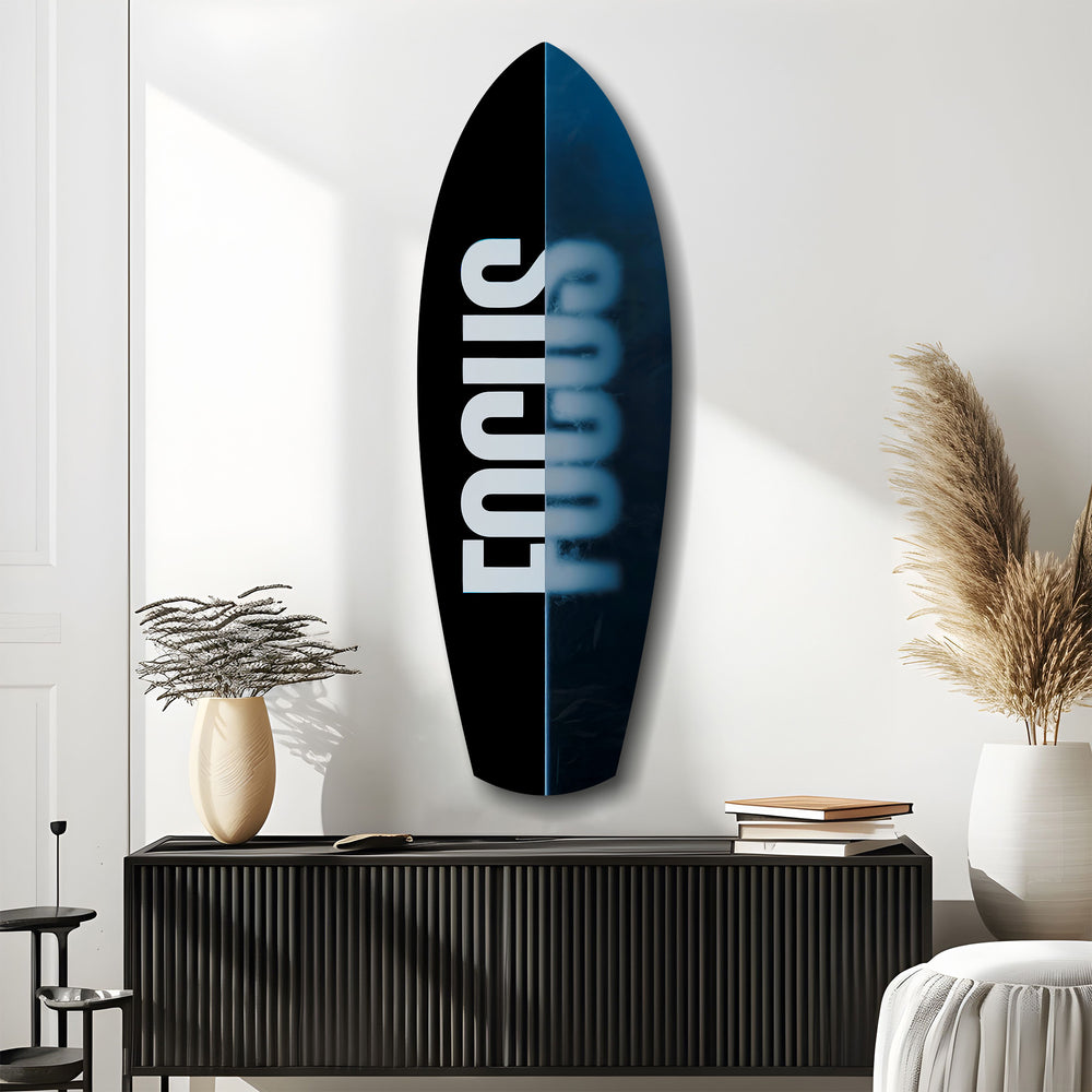 Focus Typography Split Motivational Glass Wall Art.