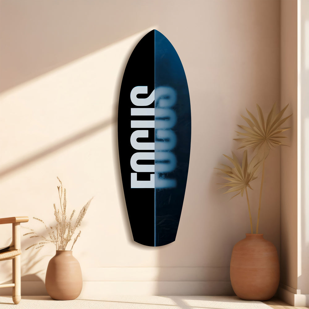 Focus Typography Split Motivational Glass Wall Art.