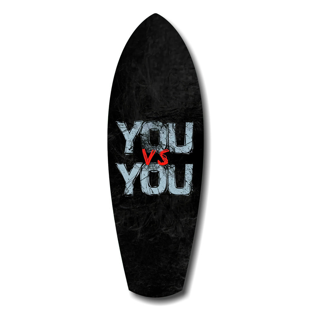 You vs You Grunge Motivational Glass Wall Art.