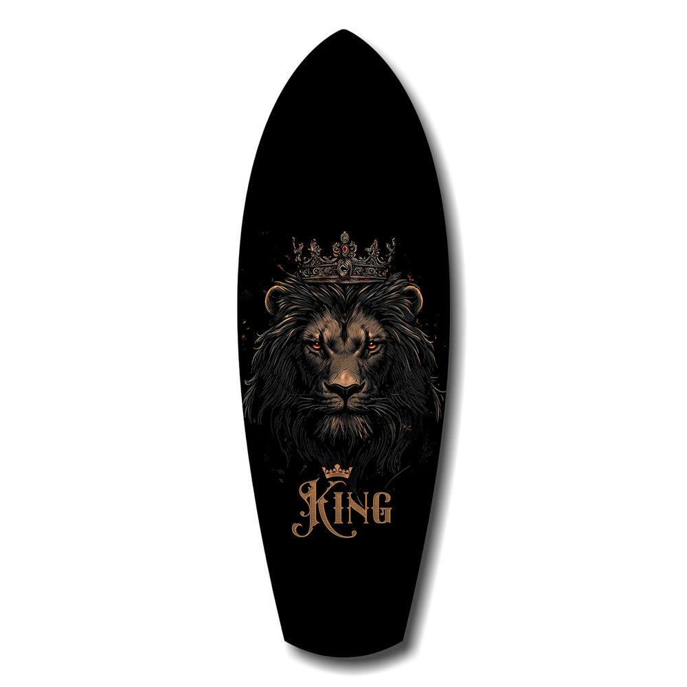Gold Proud Savanna Lion Glass Wall Art