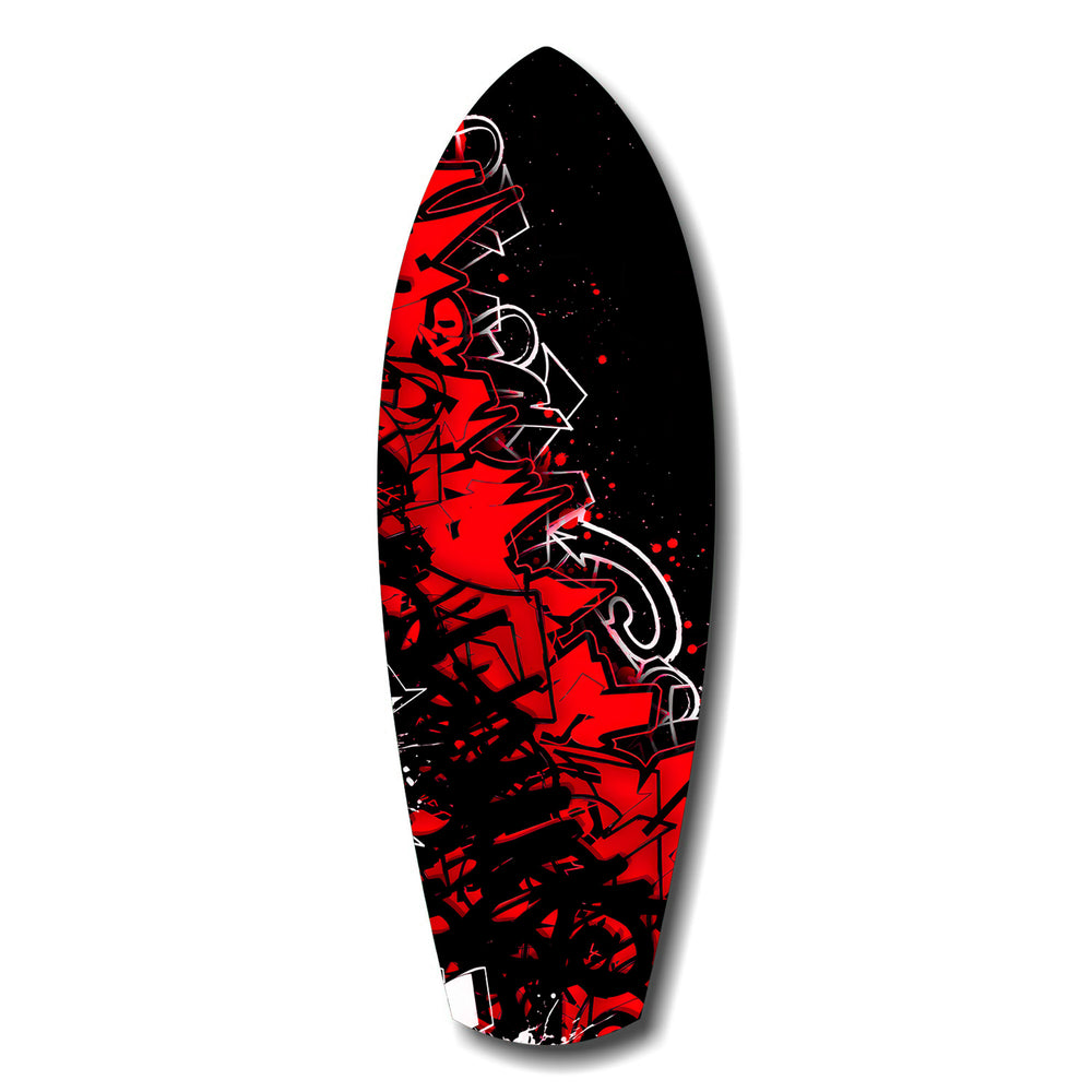 Red Black Graffiti Street Art Glass Wall Art.