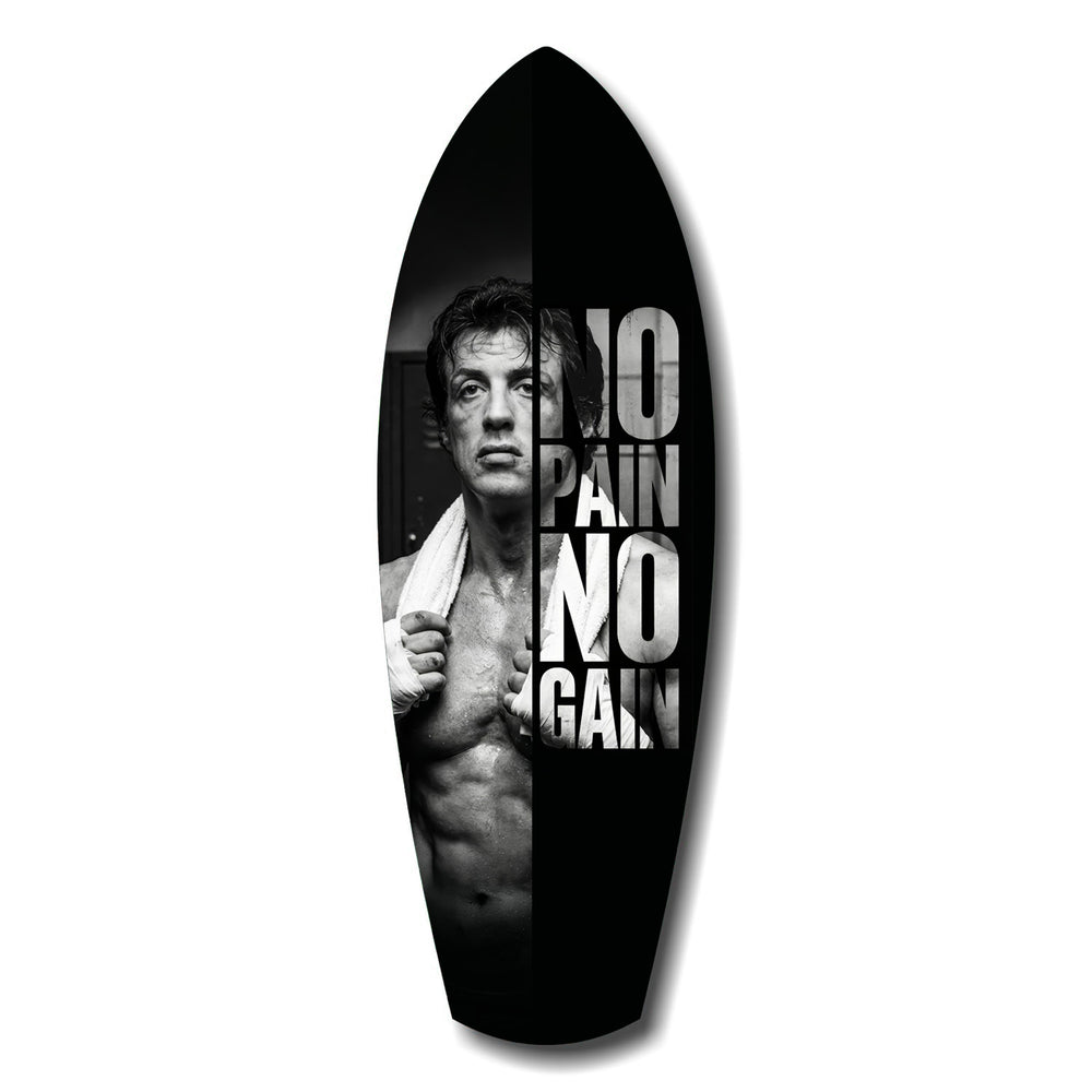 No Pain No Gain Boxer Motivational Glass Wall Art.