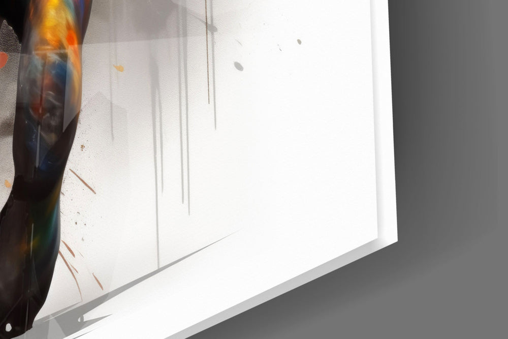 Power of Colors glass wall art catching light to reveal its painterly splashes