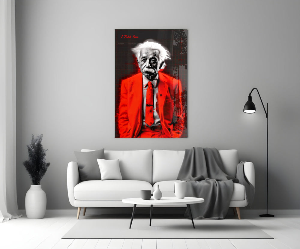 Wild-Haired Genius Colorful World Glass Wall Art || Designer Collection
