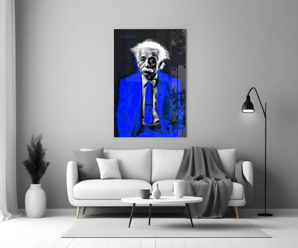 Wild-Haired Genius Colorful World Glass Wall Art || Designer Collection