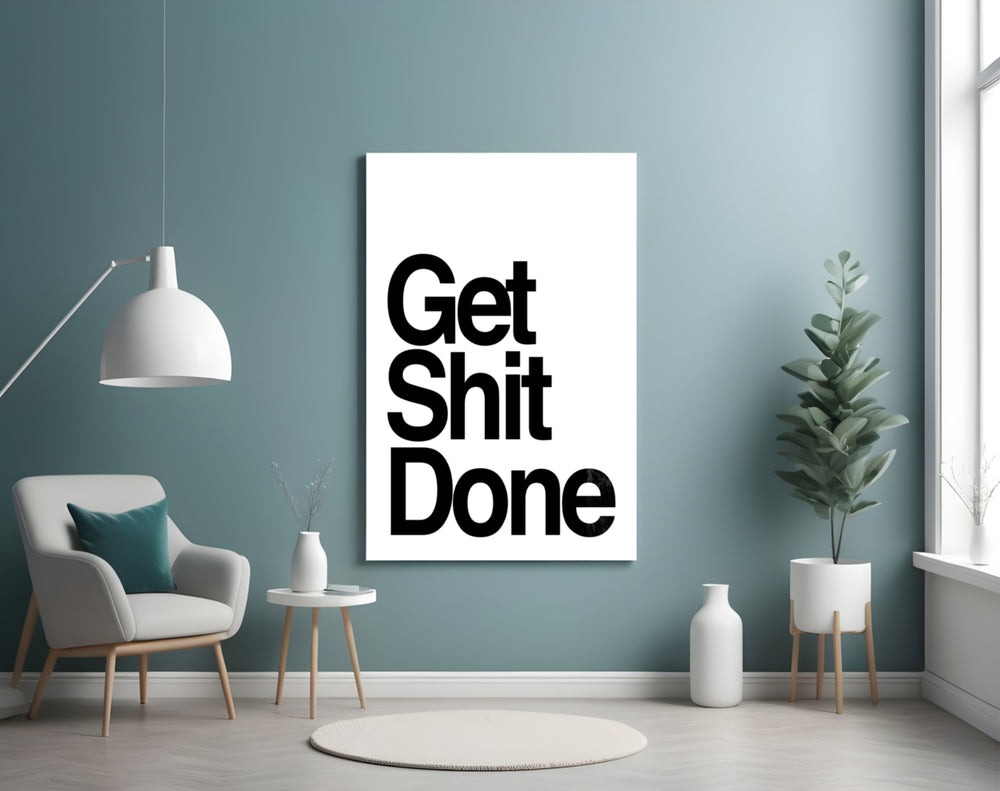 Designer-collection artwork in a teen's bedroom with sophisticated palette