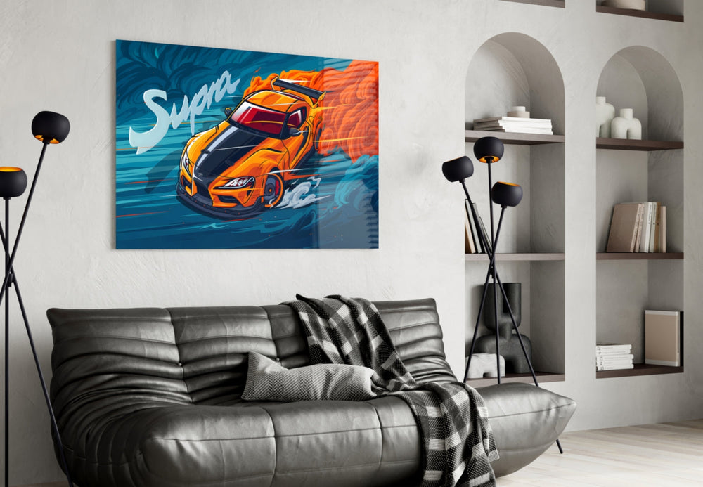 Supra artwork styled in a teen's bedroom with JDM accents