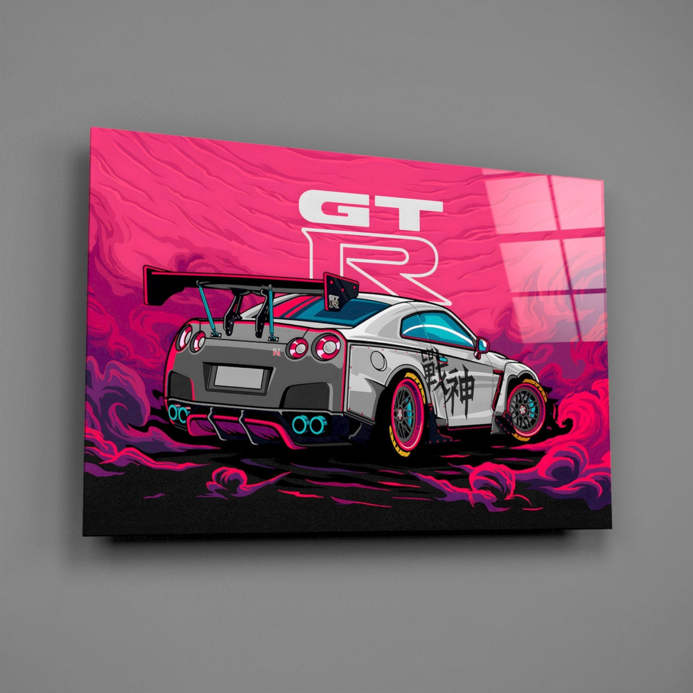 Designer-collection JDM panel anchoring a garage lounge wall