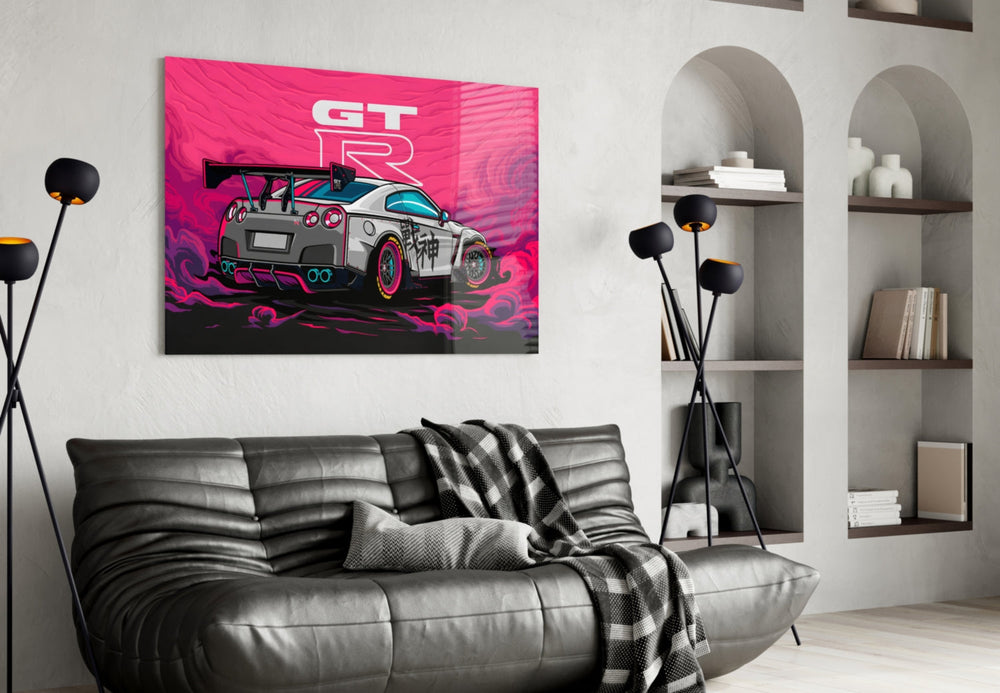 GT-R artwork styled in a teen's bedroom with JDM accents
