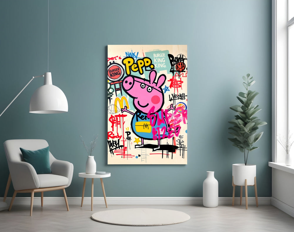 Urban Peppa artwork styled in a creative loft interior
