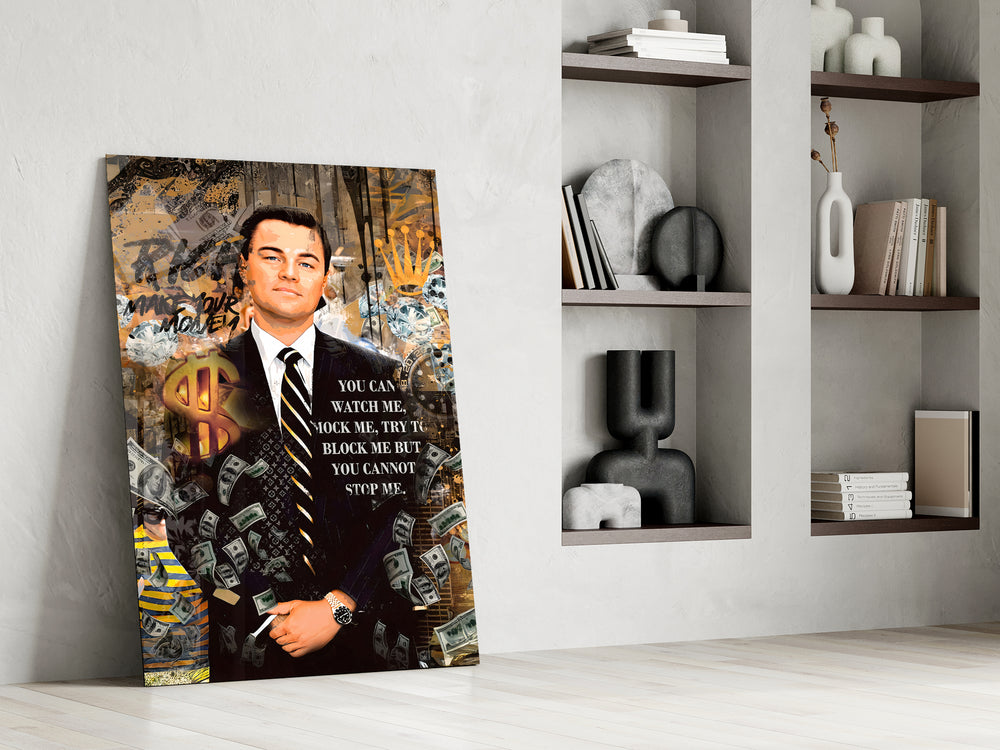 Wolf in a Suit Glass Wall Art || Designer Collection