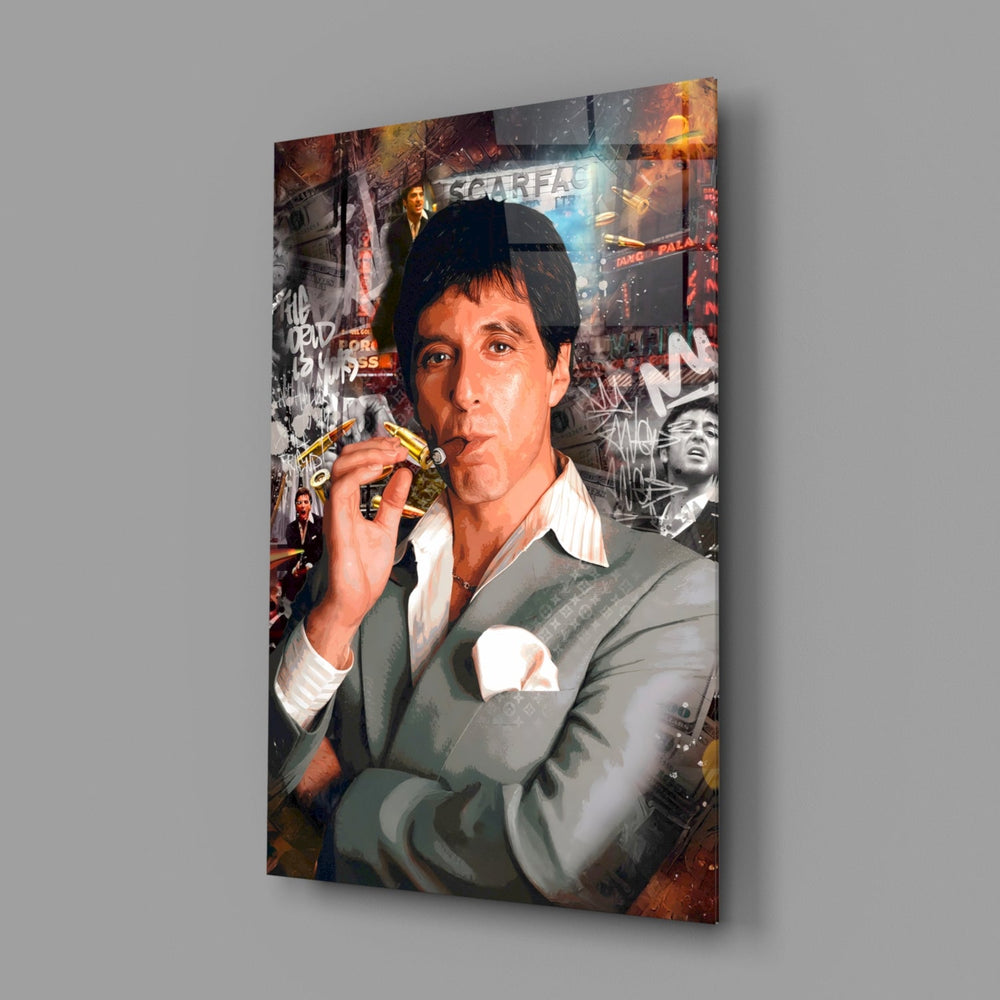 Designer-collection gangster panel anchoring a man-cave wall