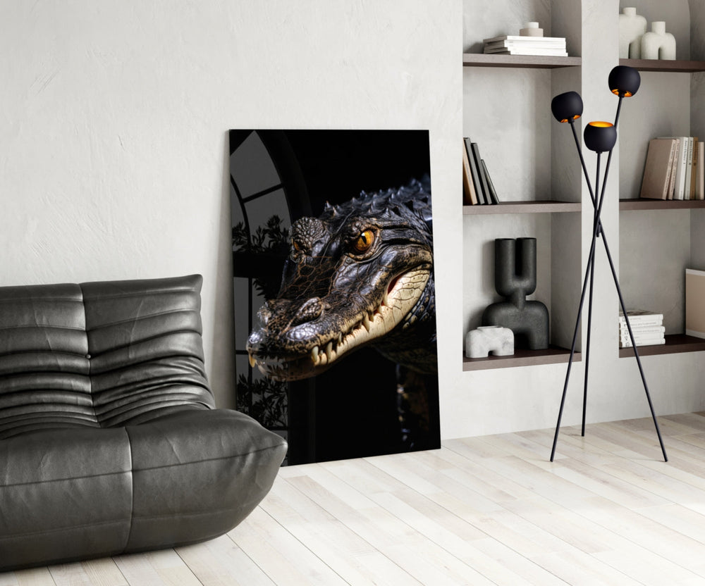 Wildlife glass print bringing swamp calm to a teen's bedroom