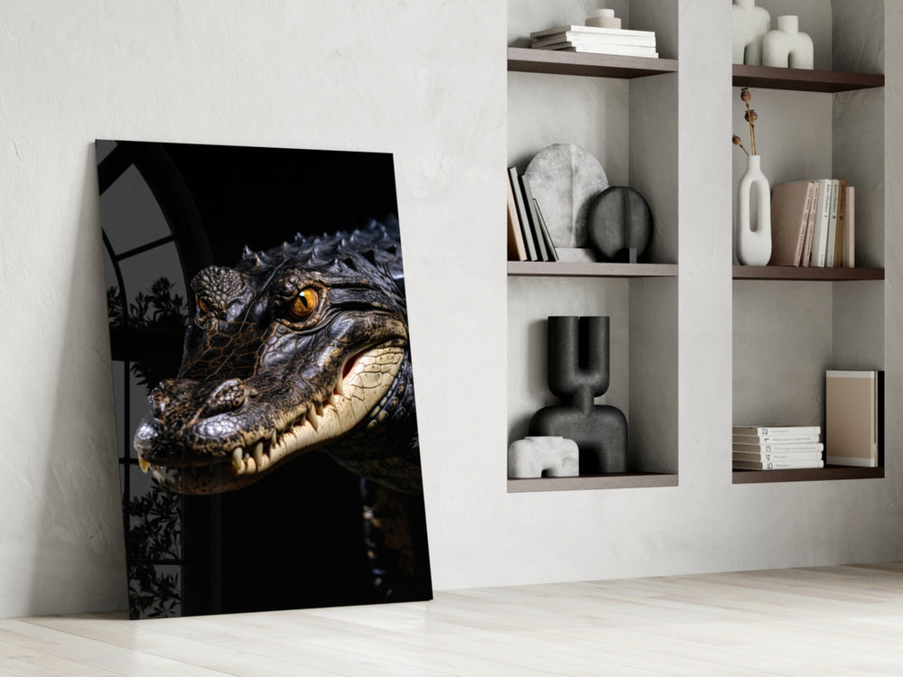 Predator panel against a moody dark-painted accent wall
