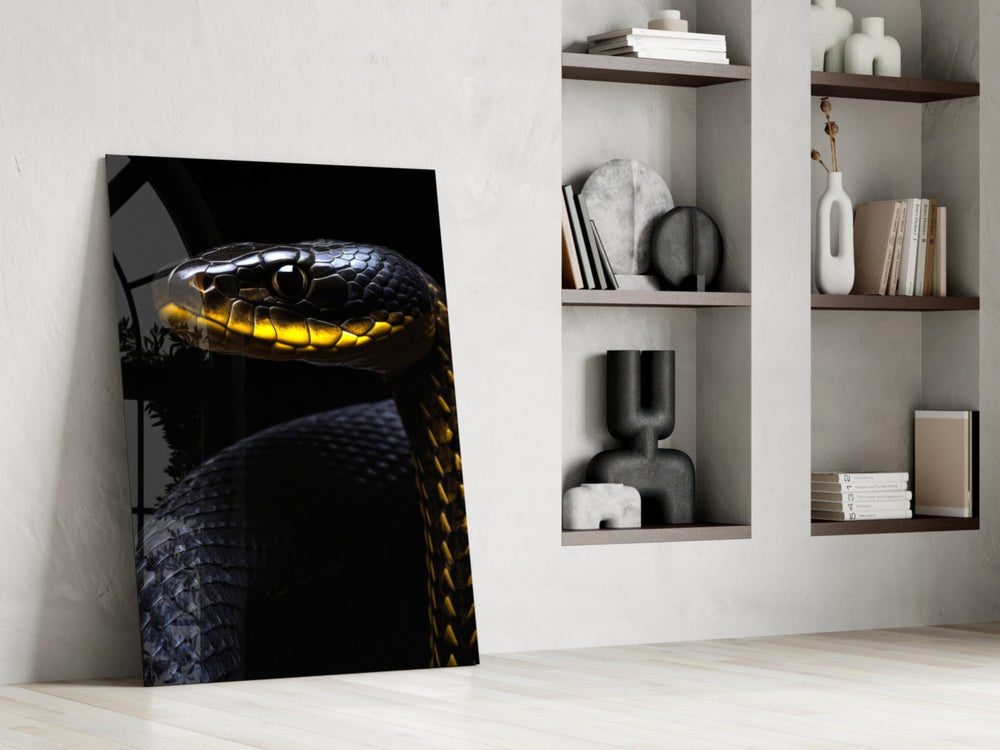 Predator panel against a moody dark-painted accent wall