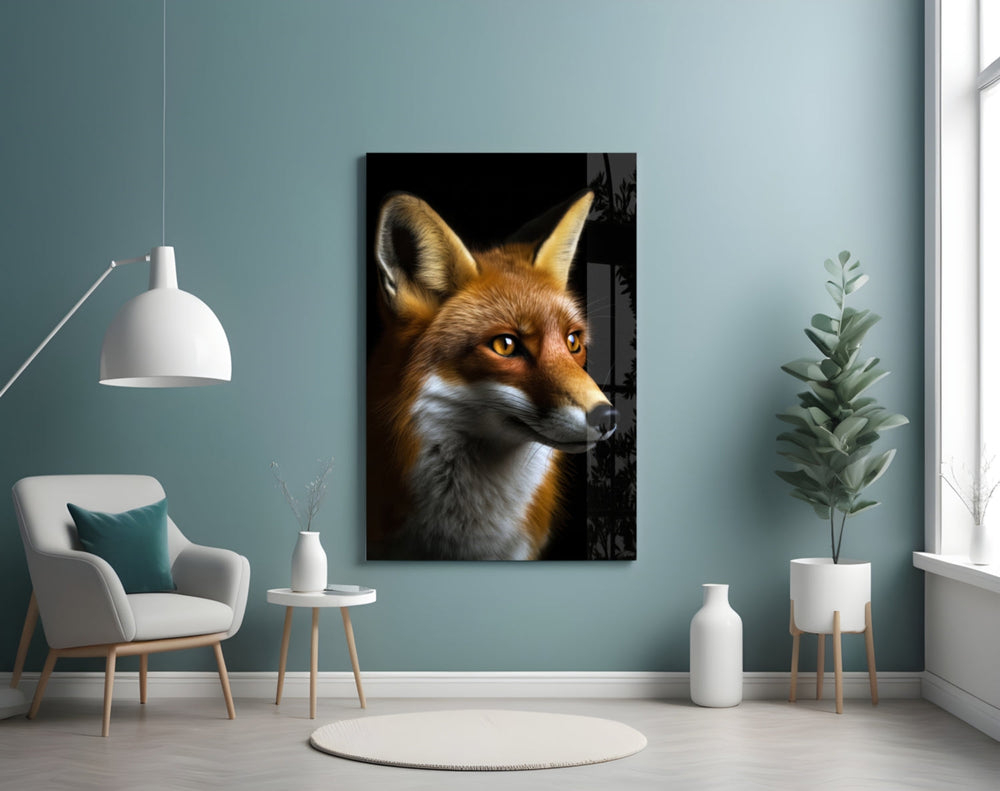 Fox portrait artwork styled in a teen's bedroom