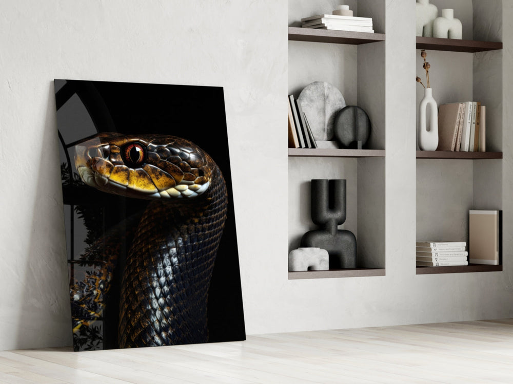 Predator panel against a moody dark-painted accent wall