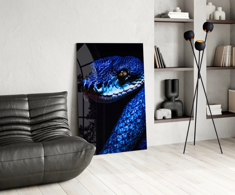 Wildlife glass print bringing predator calm to a teen's bedroom