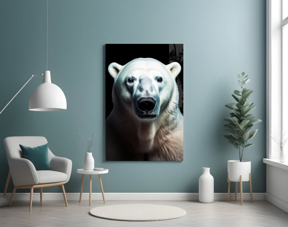 Polar Bear artwork styled in a master bedroom