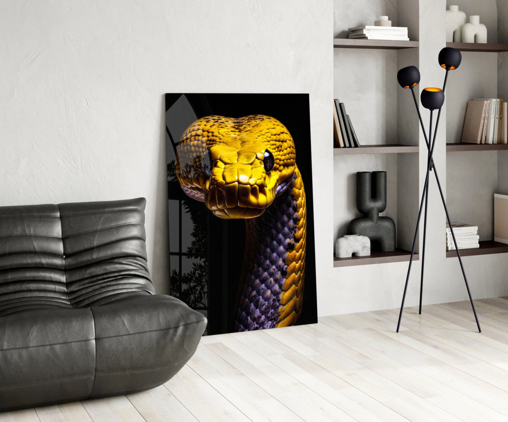 Wildlife glass print bringing predator calm to a teen's bedroom