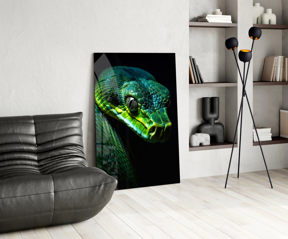 Wildlife glass print bringing predator calm to a teen's bedroom