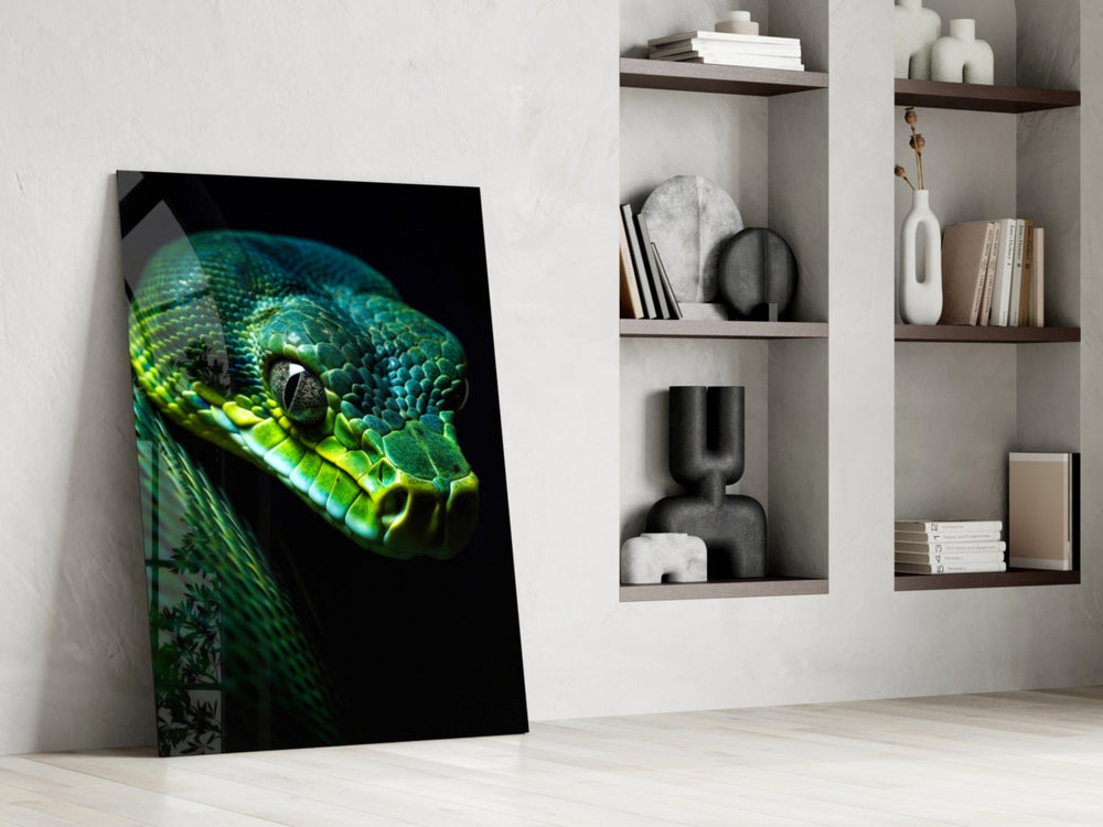 Predator panel against a moody dark-painted accent wall