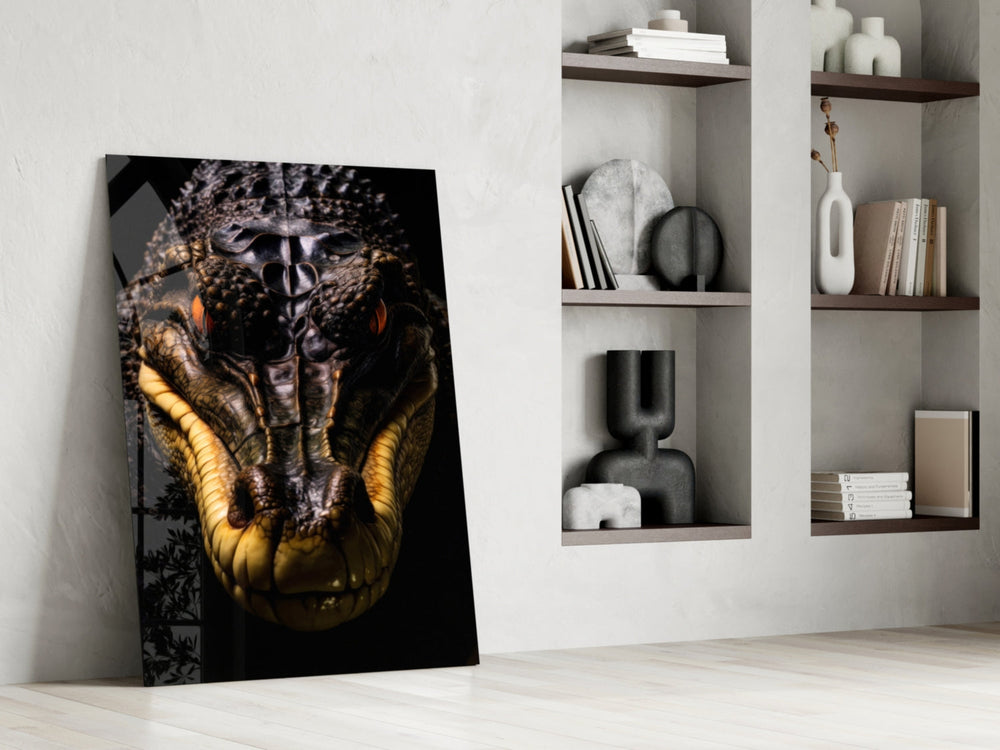 Predator panel against a moody dark-painted accent wall