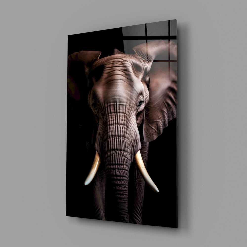 Designer-collection wildlife panel anchoring an executive office wall