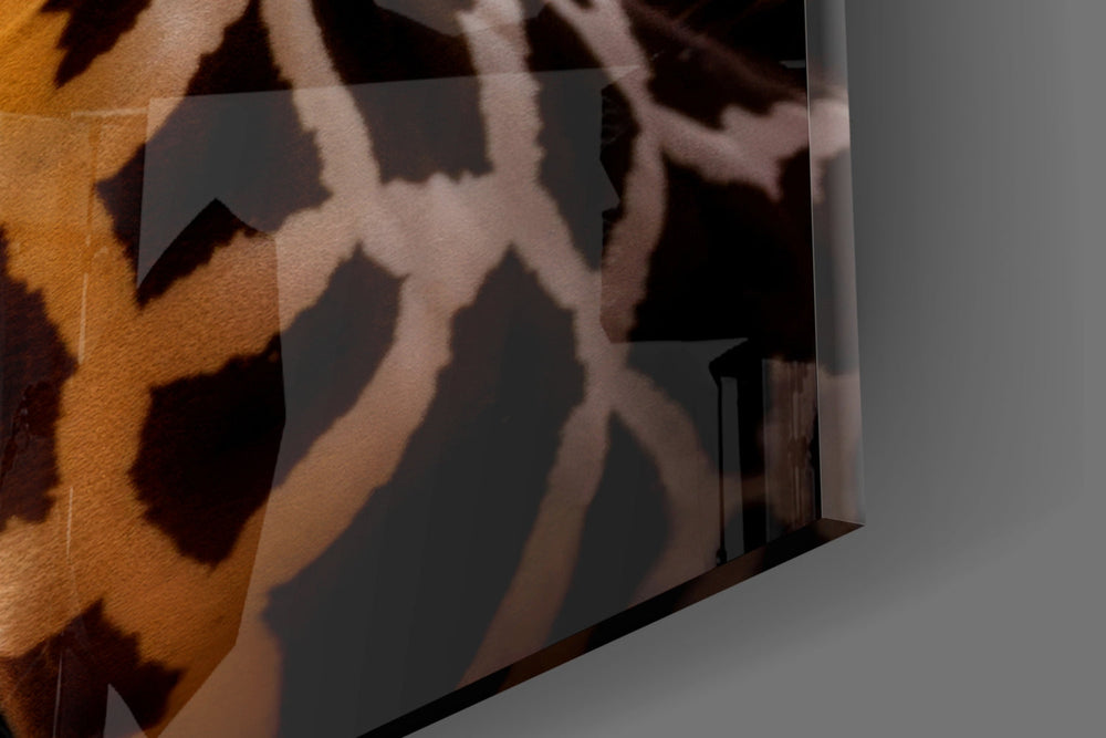 Designer-collection artwork in a luxe lounge with leather seating
