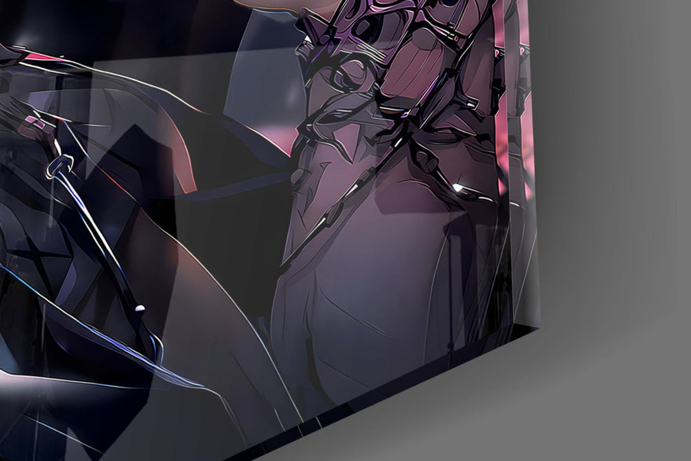 Designer-collection artwork in a manga-leaning home interior