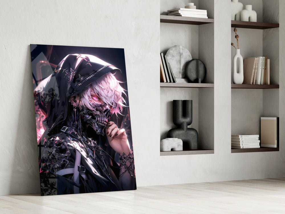 Anime panel against a moody dark-painted accent wall