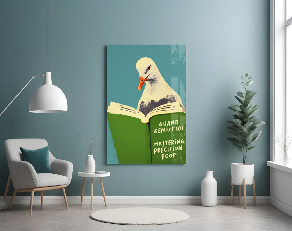 Seagull humor artwork styled in a creative loft interior