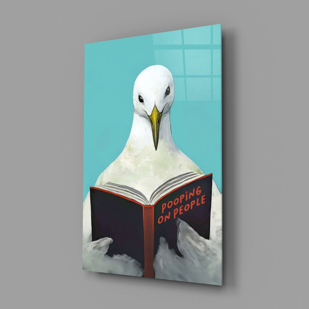 Designer-collection coastal-humor panel anchoring a powder-room wall