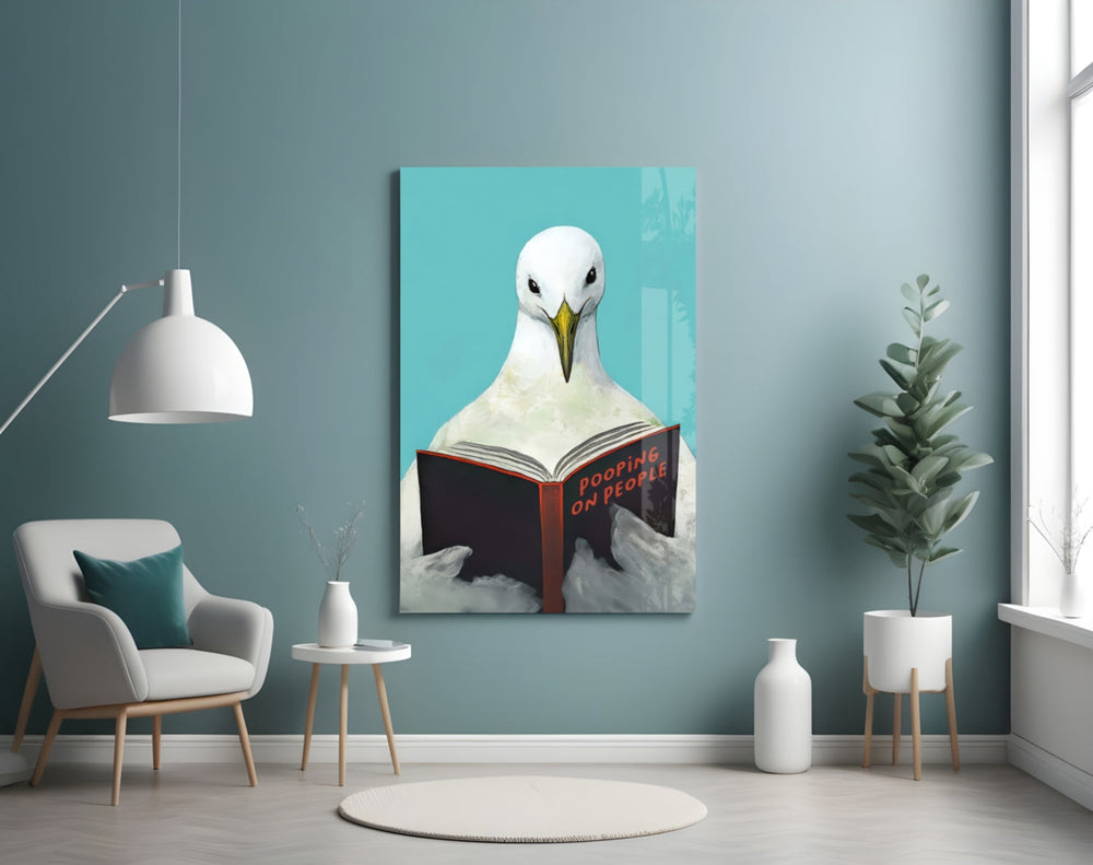 Wise Seagull artwork styled in a creative loft interior