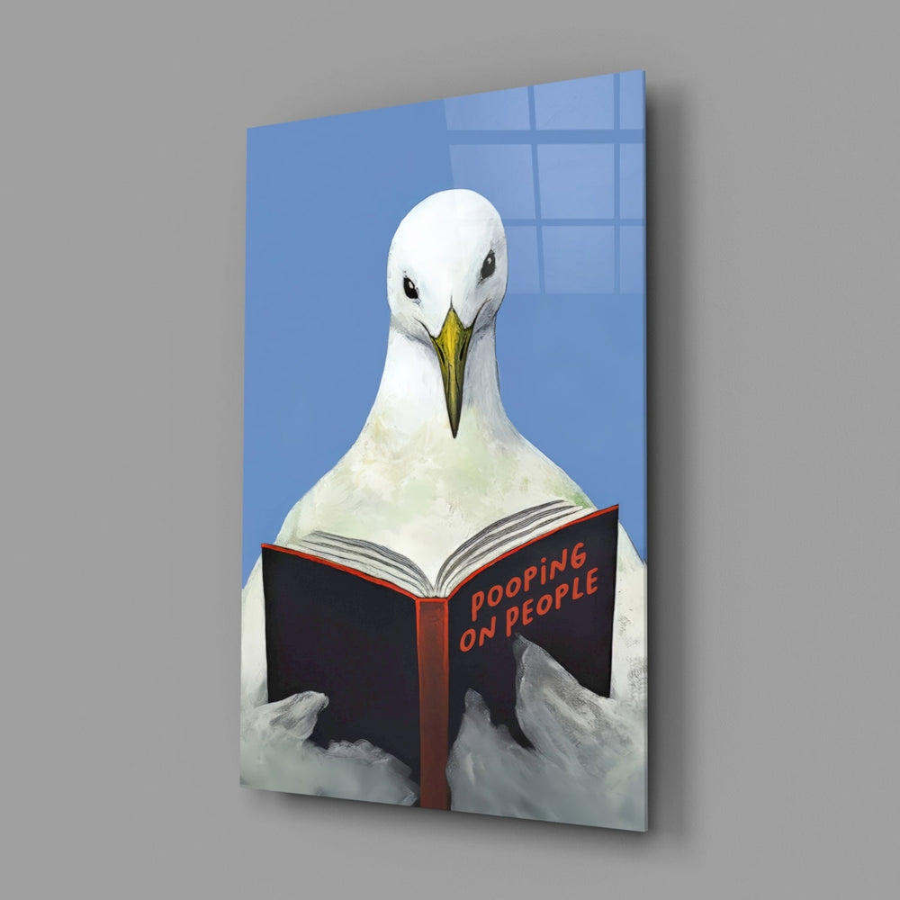 Designer-collection coastal-humor panel anchoring a powder-room wall