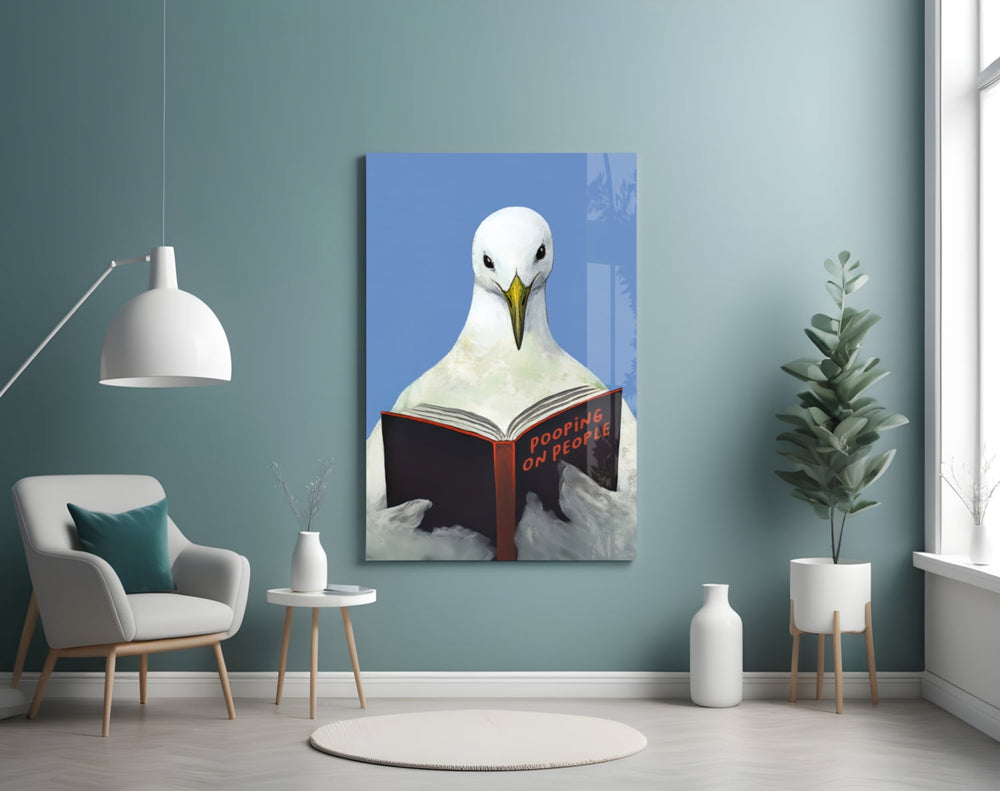 Wise Seagull cobalt artwork styled in a creative loft interior