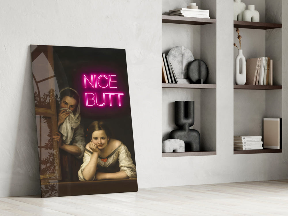 Murillo parody panel against a moody dark-painted accent wall