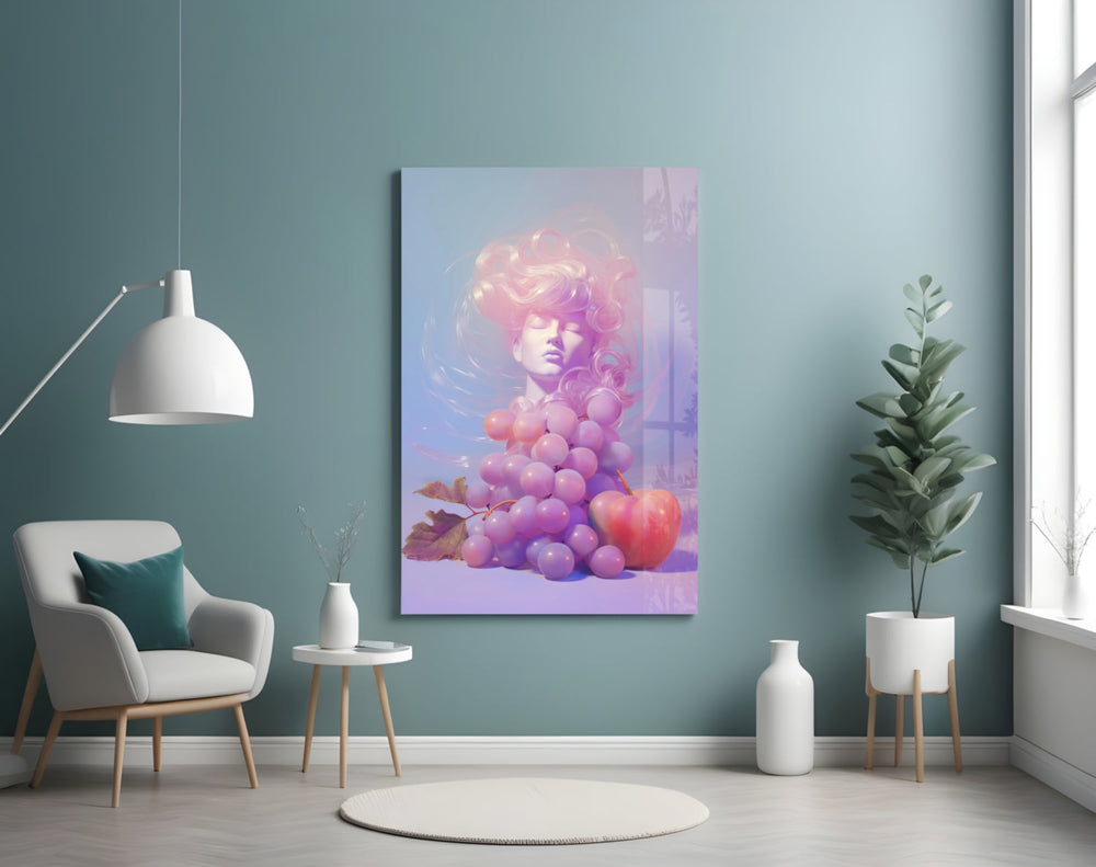 Grape Goddess artwork styled in a creative loft interior