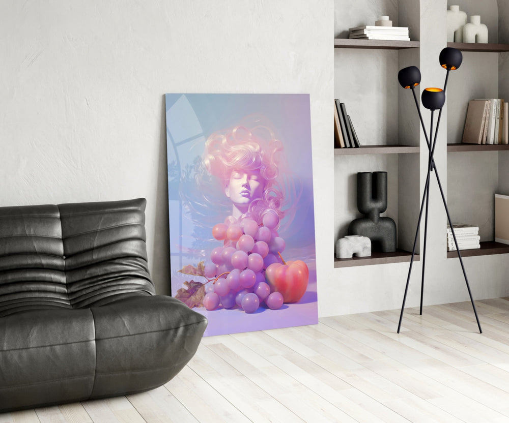 Pastel surreal glass print bringing soft beauty edge to a boutique salon