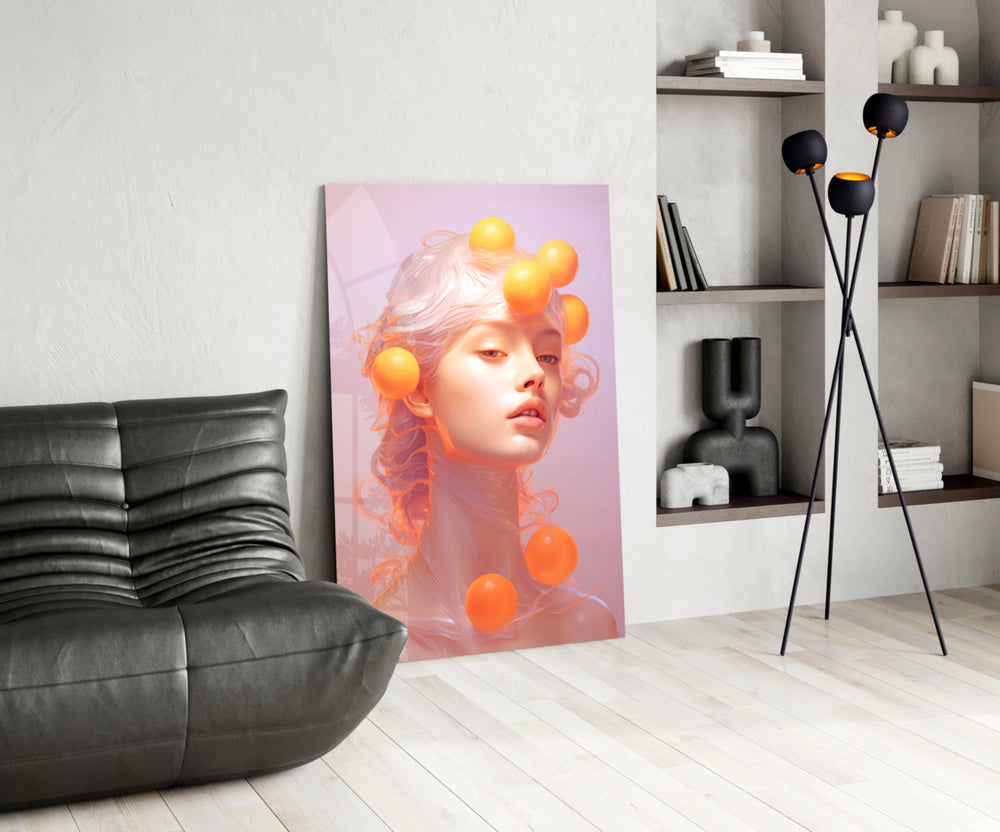 Pastel surreal glass print bringing soft beauty edge to a boutique salon